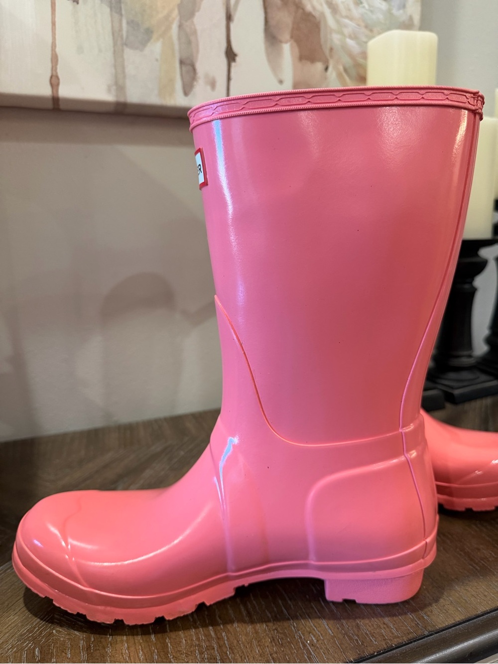 Hunter original short rain boots Pink Gloss Sz 8 - Picture 4 of 11